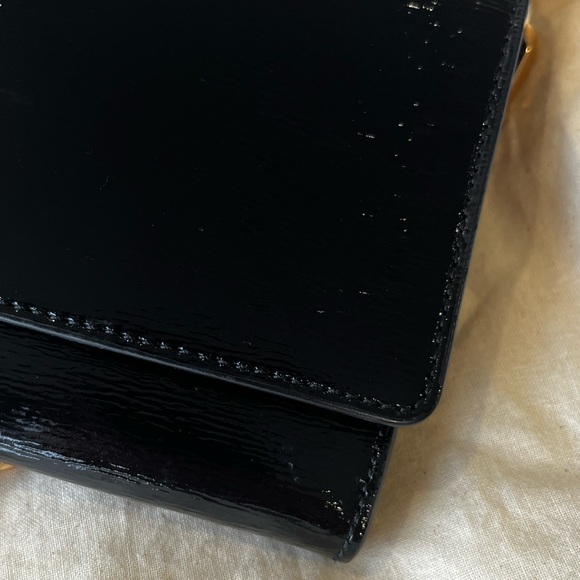 TORY BURCH Patent Leather Wallet On Chain Black - Picture 2 of 9